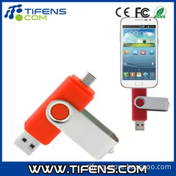 8GB Rotatable Clip OTG USB Flash Drive for Smart Phones Red